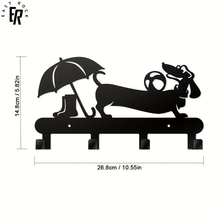 1pc Adorable Dog Umbrella  Rain Boot Wall-Mounted Key  Leash HookRust-Resistant Metal Powder