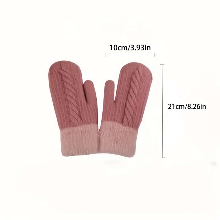 1 Pair Black Warm Gloves