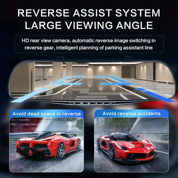 HD Dual-Lens Car Dash Cam with Night Vision Wide-Angle Reverse Image Easy Installation Includes 32GB