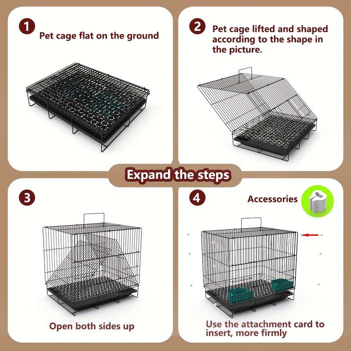 1pc 40*30*26cm/without sunroof Pet Cage