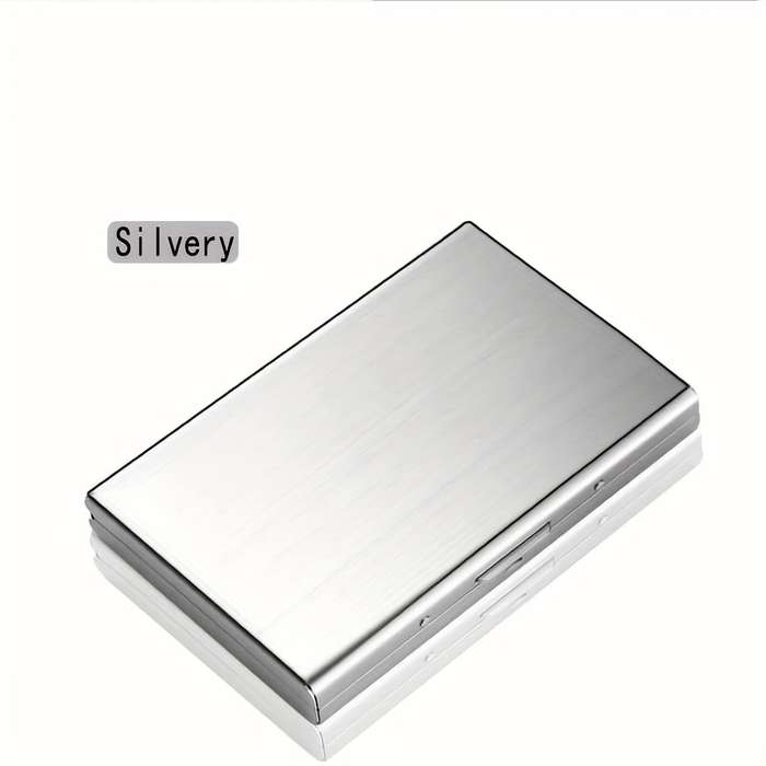 1pc Premium Stainless Steel RFID Blocking Card Holder for Men C Sleek Black Metal Wallet with Multi