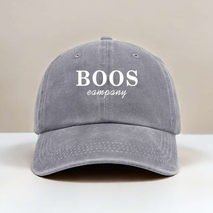 1pc Unisex Washable Baseball Cap with Adjustable Strap BOOS Company Printed Blue Denim Design