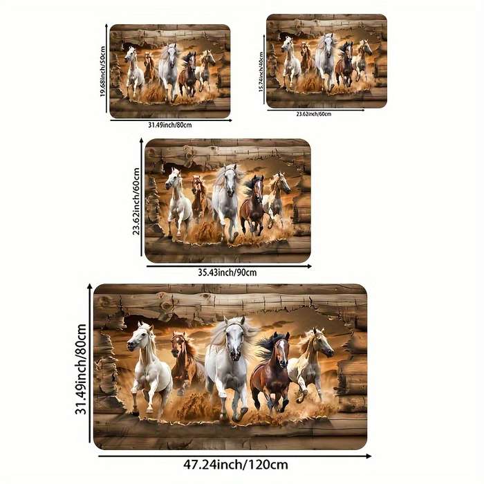 1Pc 15.7x23.62inch 40x60cm Wooden Wall Floor Mat