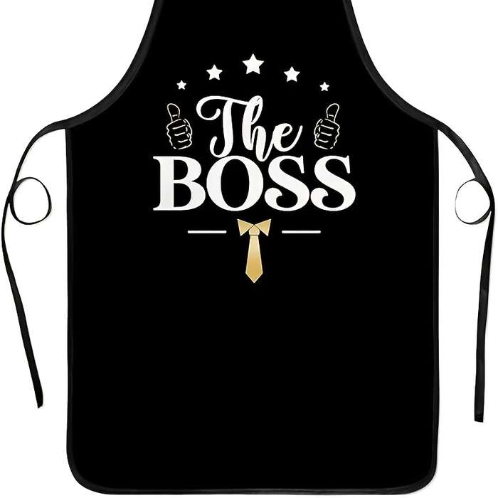 1pc Polyester Apron "The Boss" Design Woven Kitchen Cooking Apron for Men and Women Ideal fo