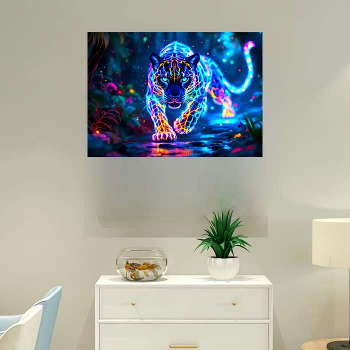 1000pcs Colorful Leopard Jigsaw Puzzle Vibrant Neon DIY Brain Teaser for Adults Fa