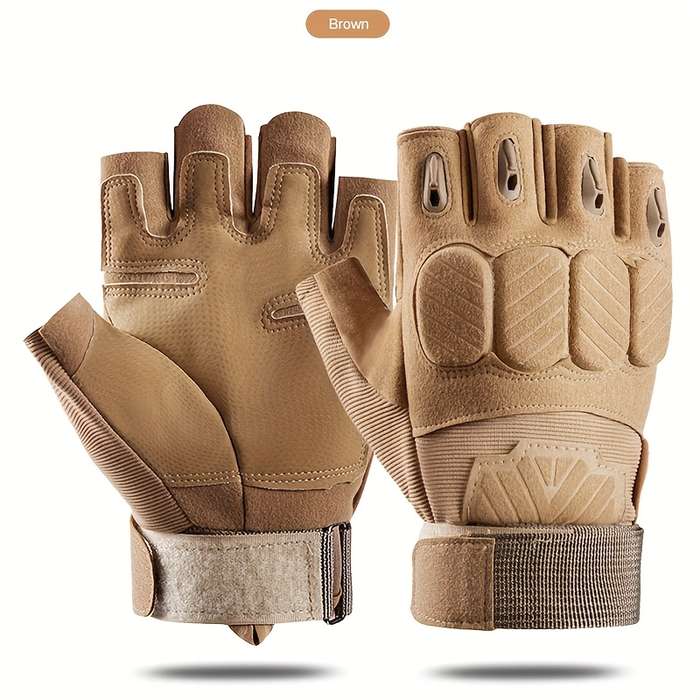1 Pair Brown Size M Outdoor Sports Gloves