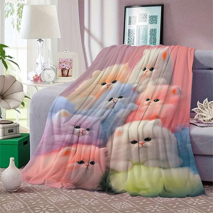 1ps Blanket Color Black Cat size 100x150cm