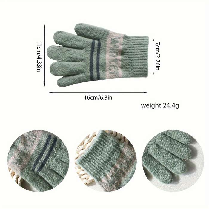 1 Pair Navy Blue Warm Gloves