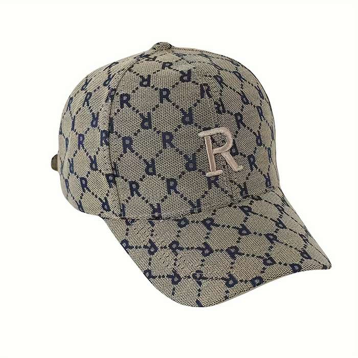 1pc Assorted Colors Vintage Baseball Cap Embroidered Letter R Large Head Circumference Spring Au