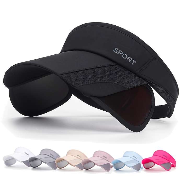 1pc Adjustable Retractable Visor Hat with Large Brim Breathable Polyester Ideal for Tennis Golf