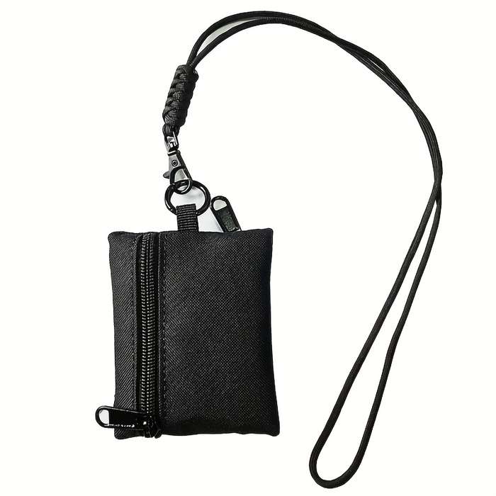 1pc Nylon Casual Style Outdoor Neck Pouch Men's Small Card Holder Coin Purse Key Case with Lan