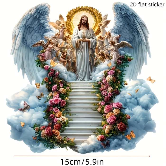 1PC Jesus Angel Wings  Jesus Christian Themed Stickers