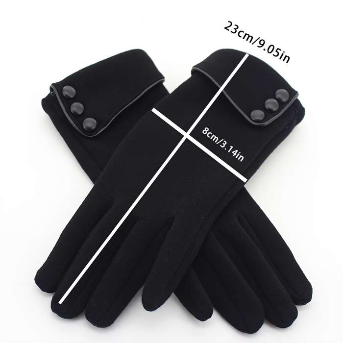 1 Pair Khaki Warm Gloves