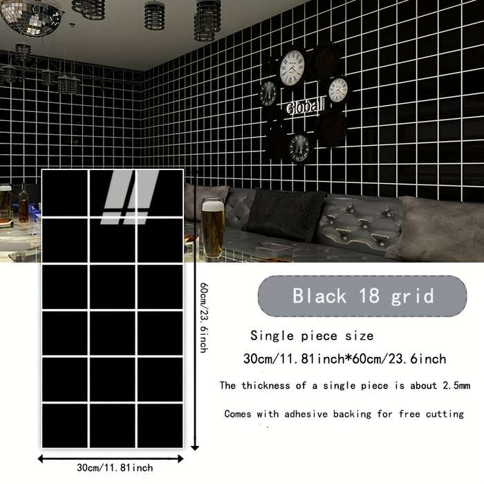 20 Pieces Wall StickersBright red 18 grid