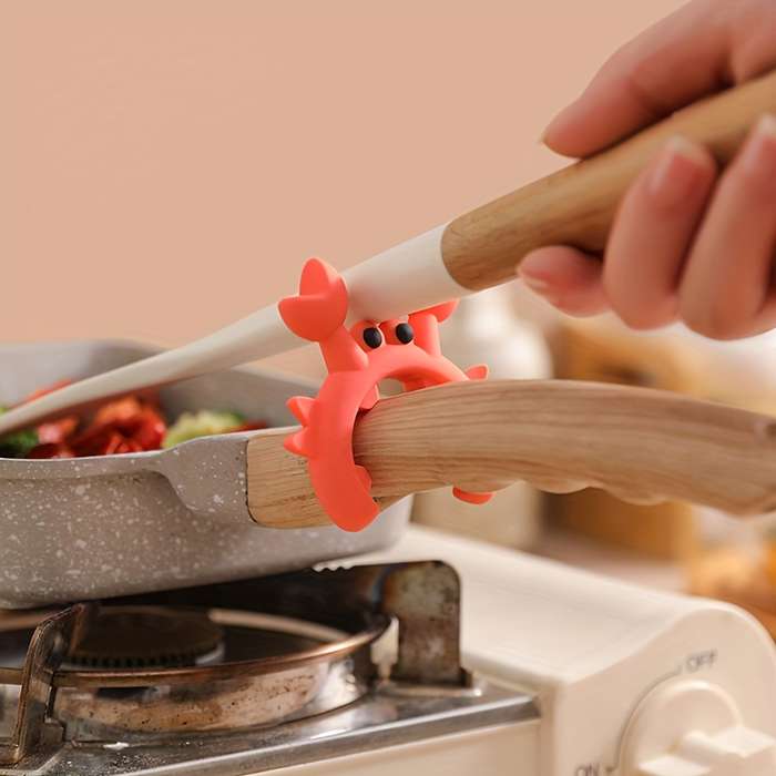 Silicone Spoon Rest Set of 2 Cute Crab Octopus Design Heat-Resistant Spoon Holder for Kitch
