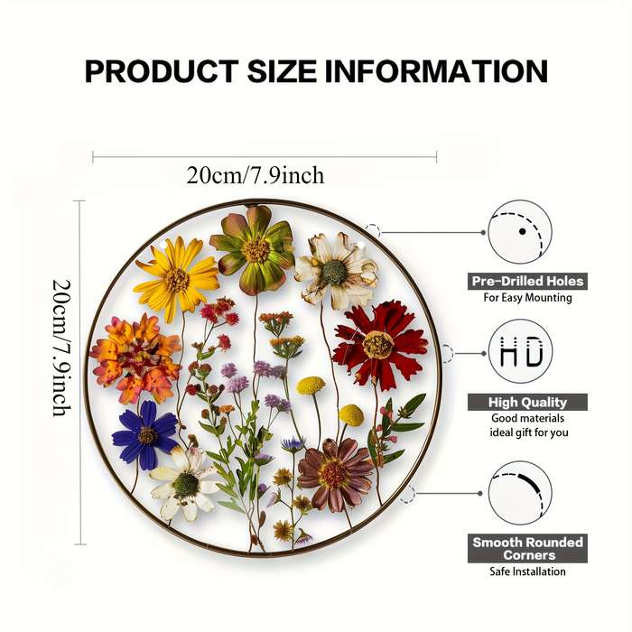 1pc 2D Flat  Bohemian Style Acrylic Flower Sunburst Pendant Handmade Glass Hanging Decor Vibrant