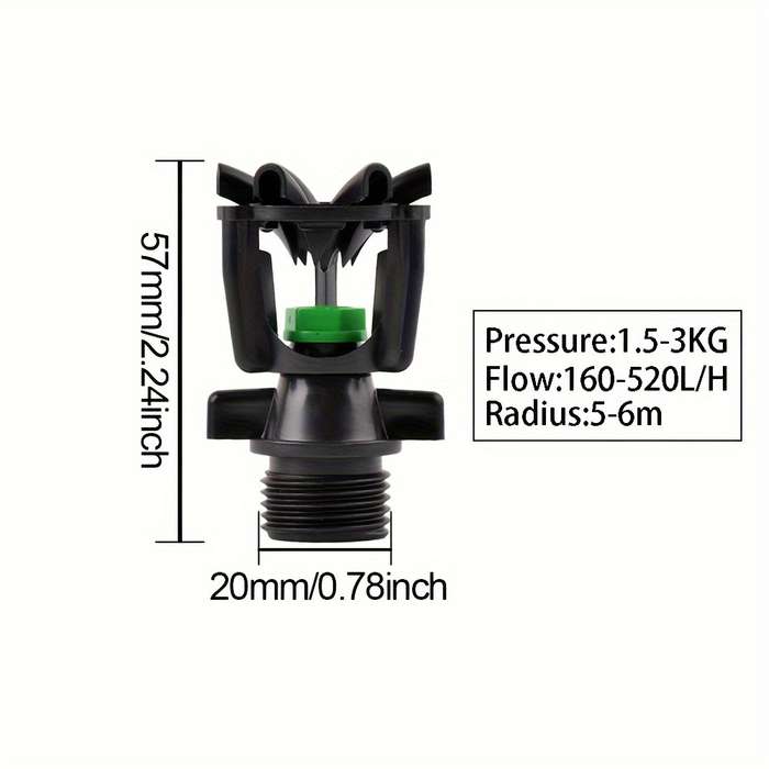 3Pcs Abs Garden Sprinkler Nozzle Rotating Spray