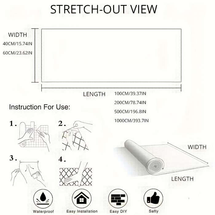 1PC Wall Stickers200cmx60cm 78.74inx23.62in