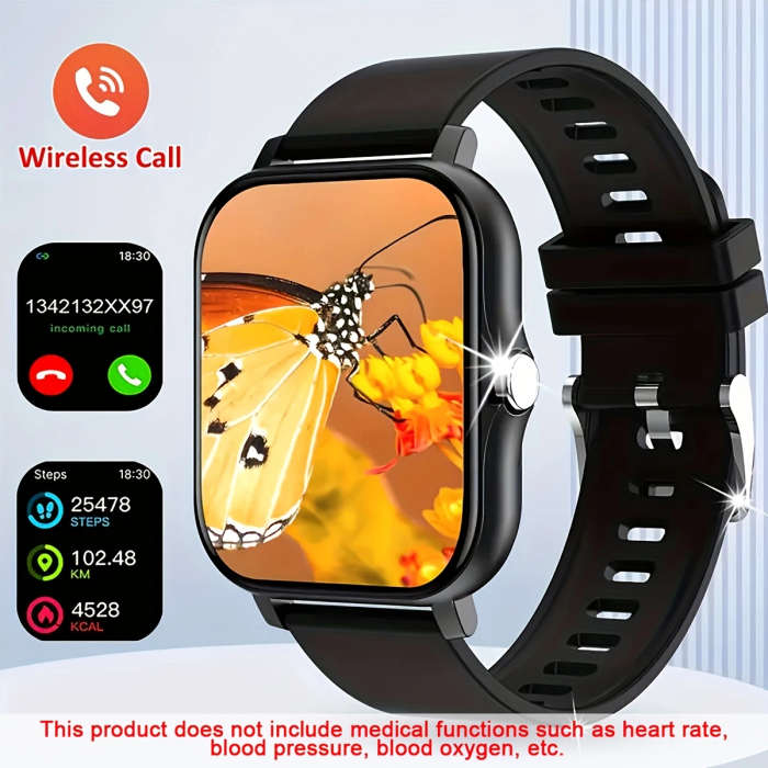 1pc 1.83-inch HD Full Screen Touch Men's and Women's Sports Smart Watch Make Answer Calls Step Count