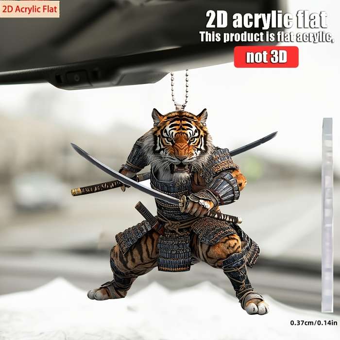 1pc 2D Flat  s  Acrylic Plane Car Hanging Decoration Big Tiger Warrior Armor Pendant P
