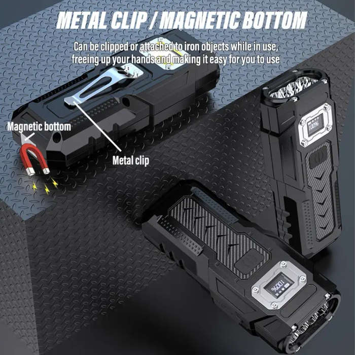 1pc Super Bright LED Flashlight Rechargeable Torch Portable Work Light Outdoor Camping Light with Hi