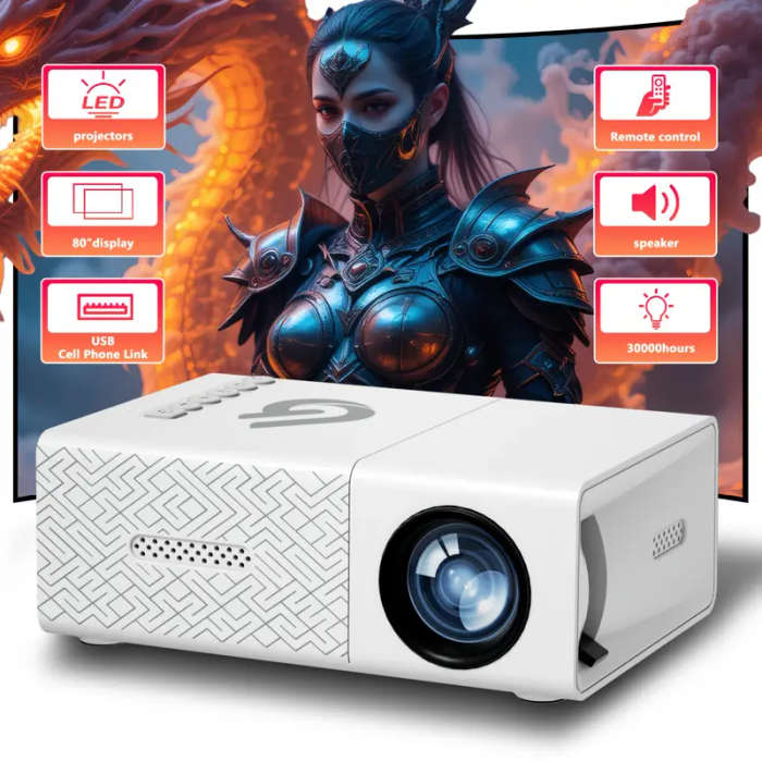 Portable Mini Projector with LED Light