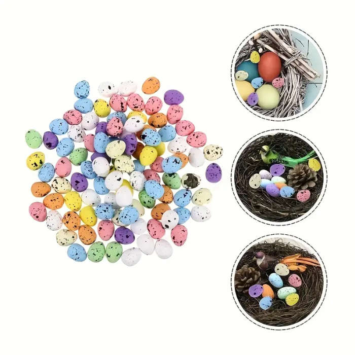 100 Pack Colorful Foam Easter Eggs