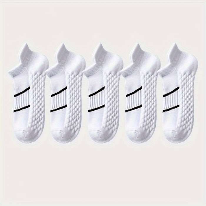 5 Pairs Mint Green And Orange And Fluorescent Green And Black And White  High Elastic Socks