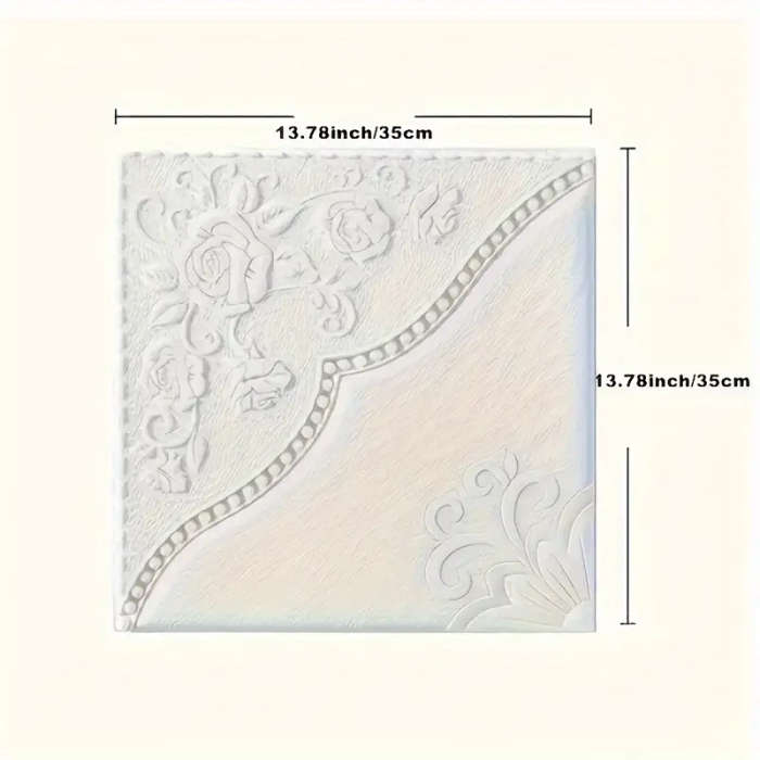 80pcs 3D Floral Self-Adhesive Wall Tile Stickers