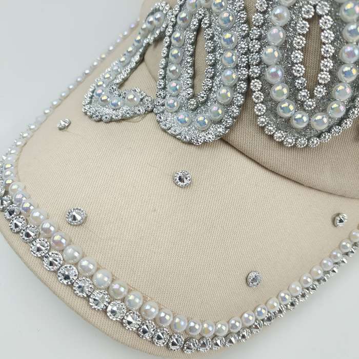 1pc Bling Baseball Cap "HOOL" Rhinestone Studded Sun Hat Lightweight Cotton Blend Adjustable Fit