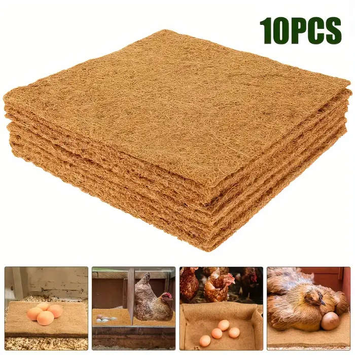 10 Pack Natural Coconut Shell Chicken Nest Mat