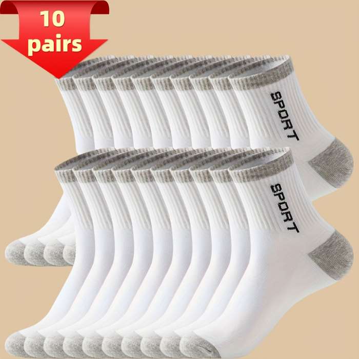 Sock 10 Pairs Light Gray  One Size