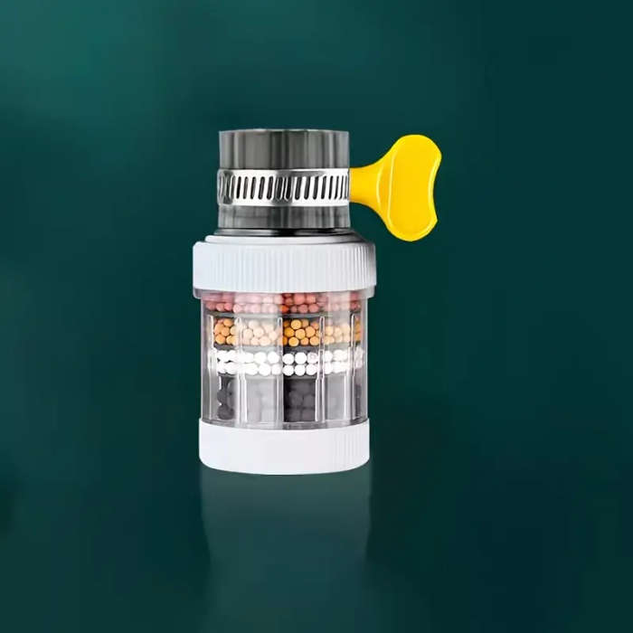 1pcs Kitchen Faucet Water Filter 6-Layer Splash-Proof Shower Head Non-Electric Standard US Thread