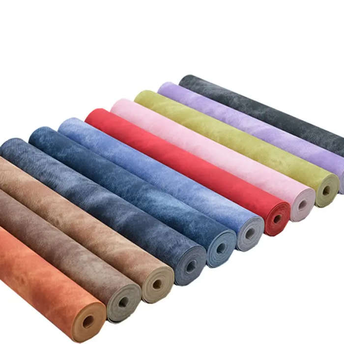 1 x 11.8X53 inch Faux Denim Leather Fabric Roll Pink