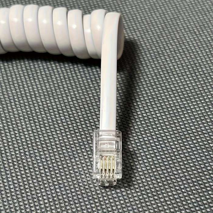 1pc Fleximax 2-Meter Single-Line Telephone Receiver Coiled Cable 4P4C Connector Durable Plast