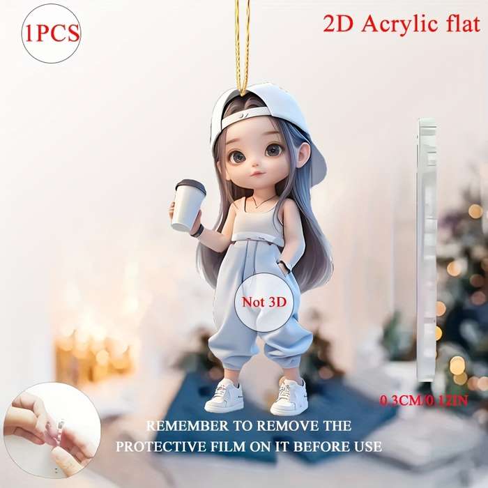 1pc 2D Flat  One piece of  acrylic material fashionable style cool for Man and woman theme
