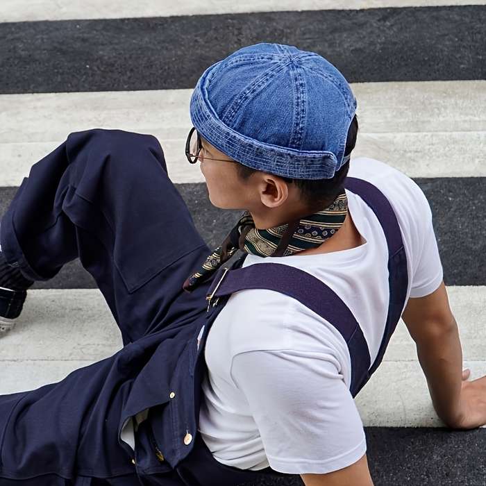1pc European And American Trendy Brands Washed Denim Street Style Bucket Hats for Both Men And Wome