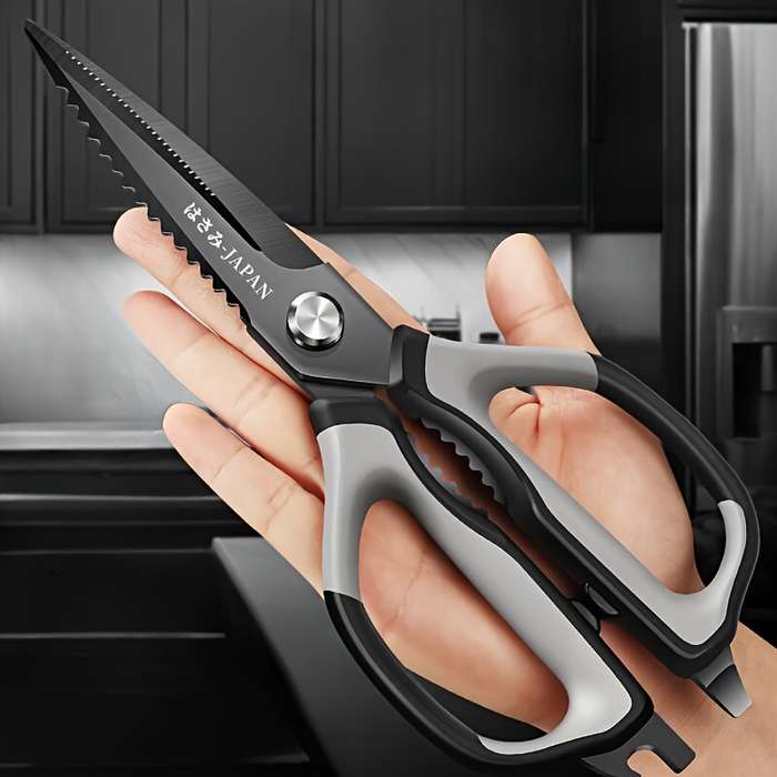 1pc Stainless Steel Kitchen Scissors Multi-Functional Food Shears with Non-Slip Soft Handle S
