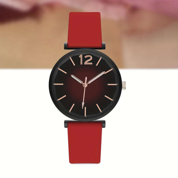 1pc Women's Fashion Casual Sports Watch Green Silicone Band Round Dial Quartz Movement