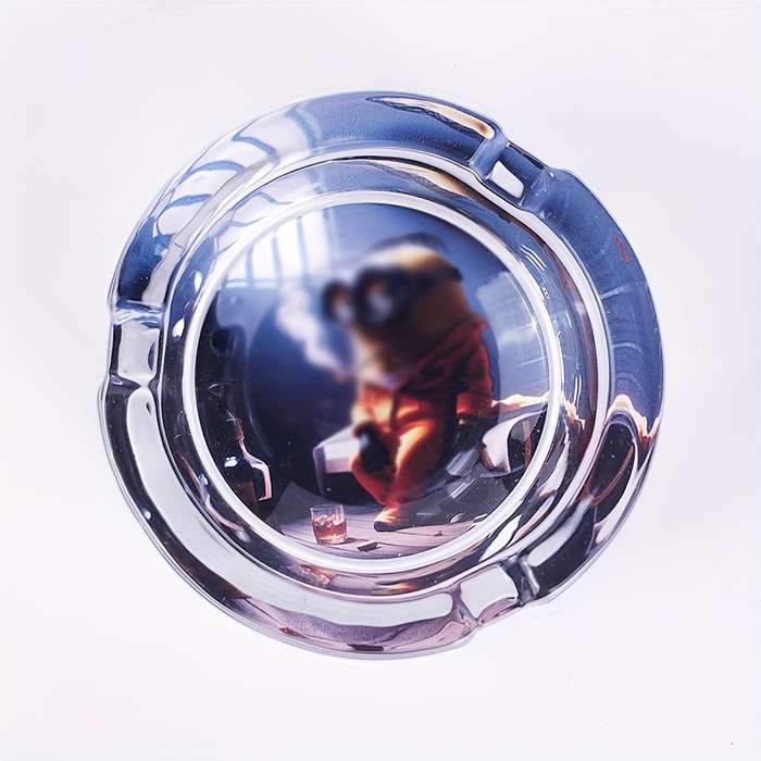 1pc Cartoon Character Glass Ashtray Round Clear Durable Ideal for Cigarette Butts Cigarette B