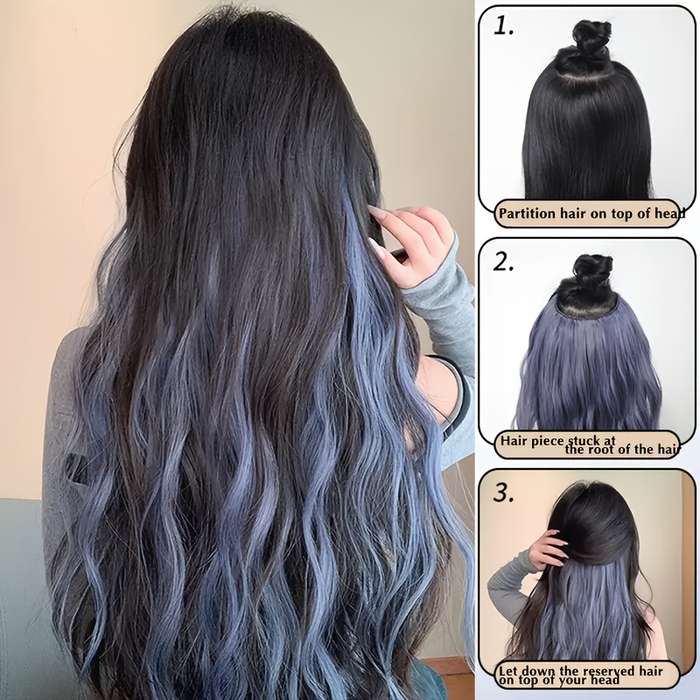 1Pc Haze Blue 50.8cm Fashion Design Wig