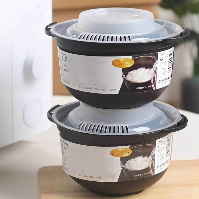 1-Person Non-Stick BPA-Free Microwave Rice Cooker Bowl 29.08oz Durable Easy to Clean Idea