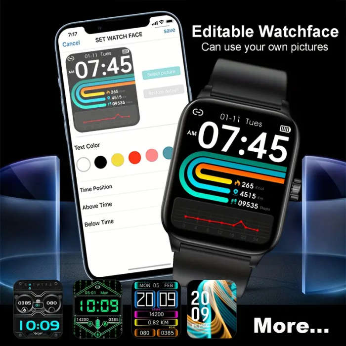 Smartwatch 3D Dynamic Sports Plant Growth Dial 1.85-Inch Large Screen True Smart Call Watch 100+ Spo