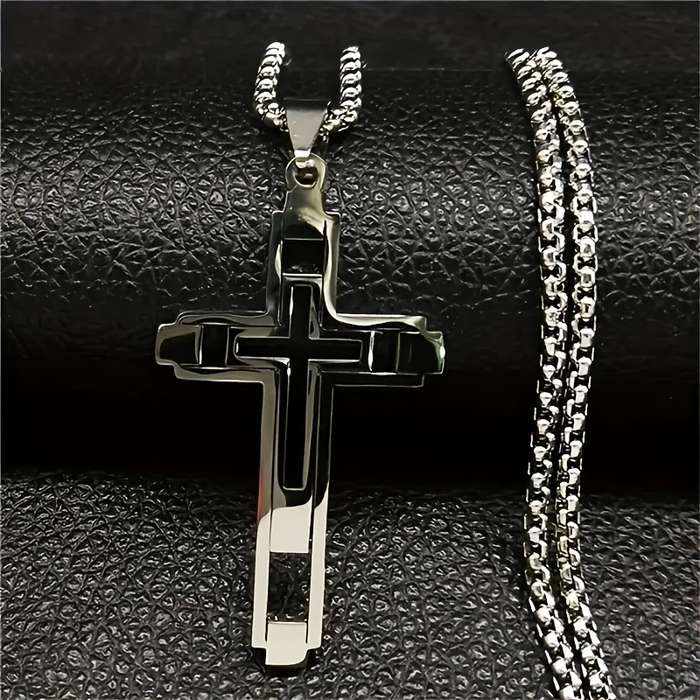1 Piece Black Jesus Theme Pendant