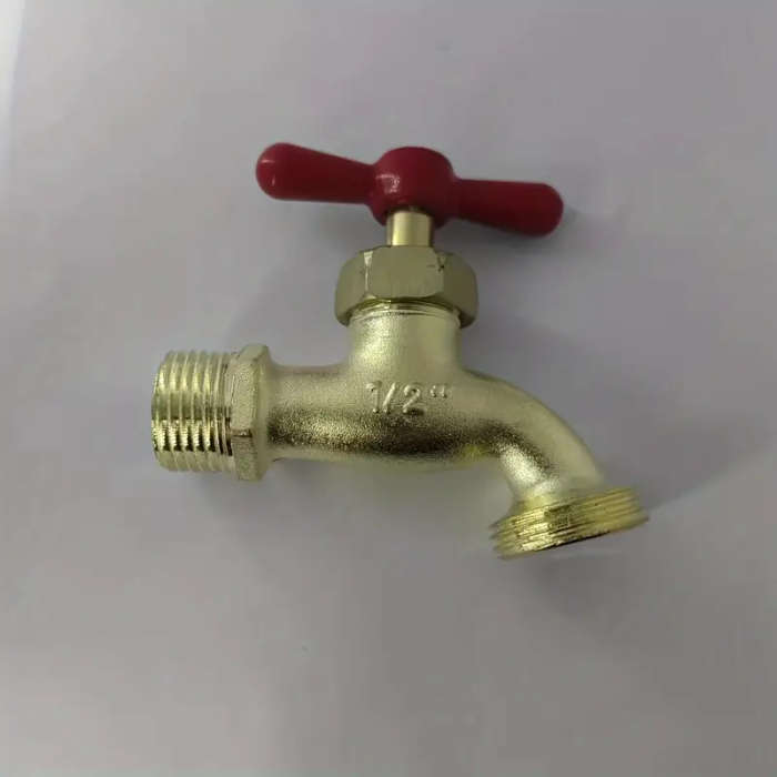 1pc Durable Brass Outdoor Faucet with Red Handle Antifreeze Easy Single-Hole Installation Thread Mod