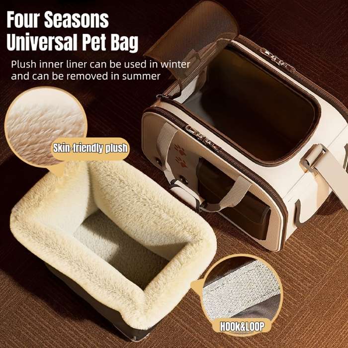 1pc Winter Fleece Bagmaterial Oxford Cloth, Nylon Pet Bag
