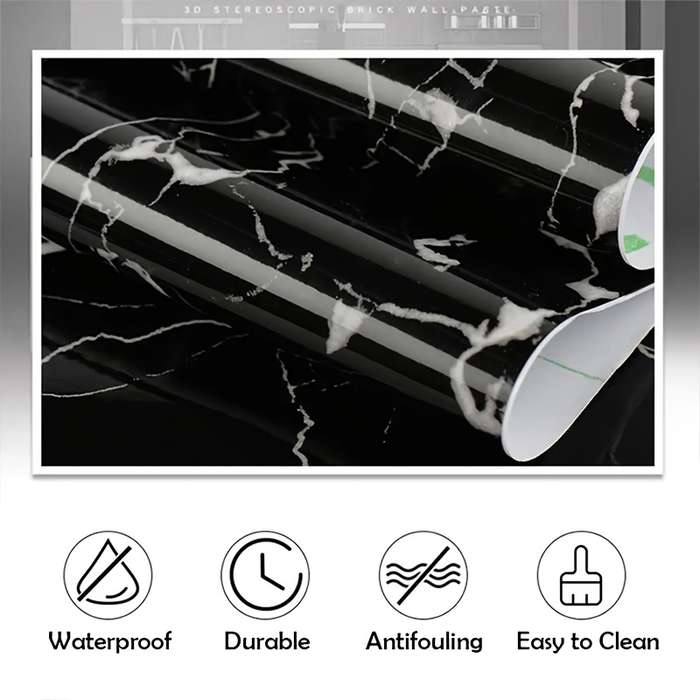 1PC Wall StickersRhineStOne Black40x300cm