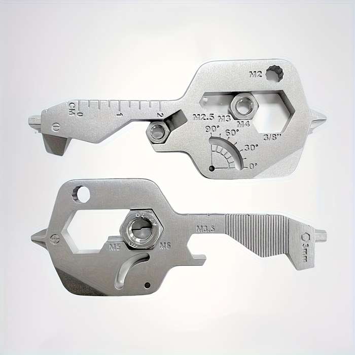 1pc Key-Shaped Multi-Tool Pocket Knife with Bottle Opener Screwdrivers Ruler Erg