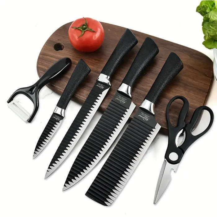 6-Piece Non-Stick Coated Kitchen Knife Set