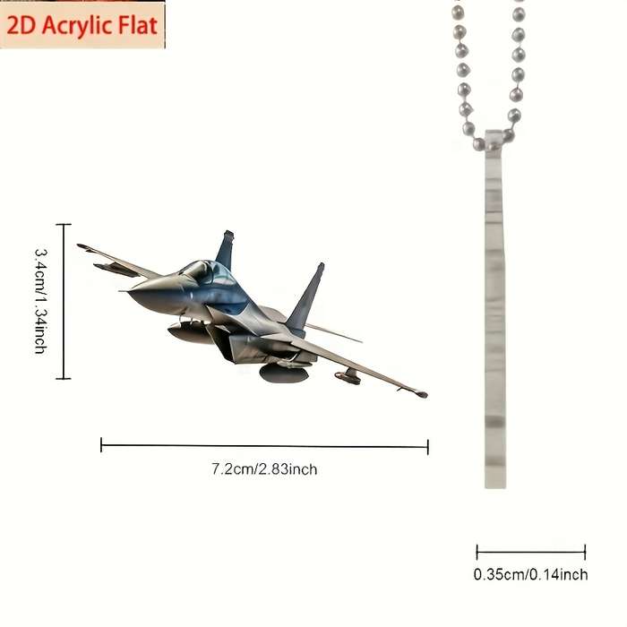 1pc 2D Flat  s  Plane Acrylic Military Aircraft Pendant  Fighter Jet Charm for Car M